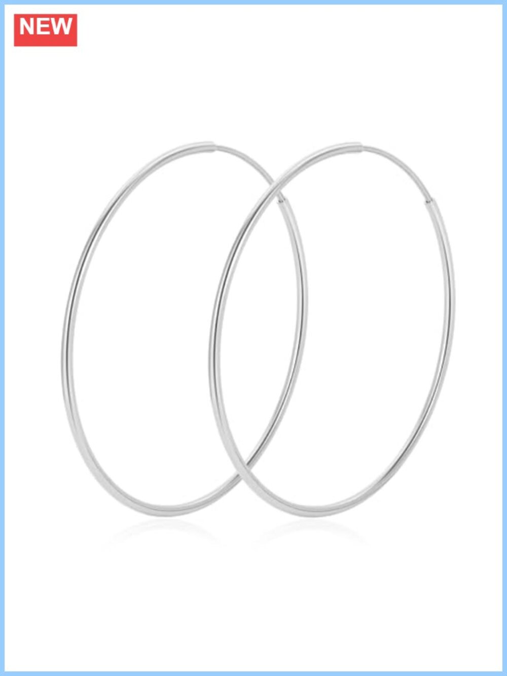 925 Sterling Silver Thin Hoop Earrings 1.2mm Hypoallergenic Lightweight
